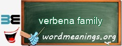 WordMeaning blackboard for verbena family